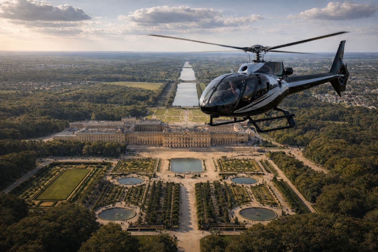 Survol en hélicoptère de la Voie Royale, que voir pendant ce vol près de Versailles ?