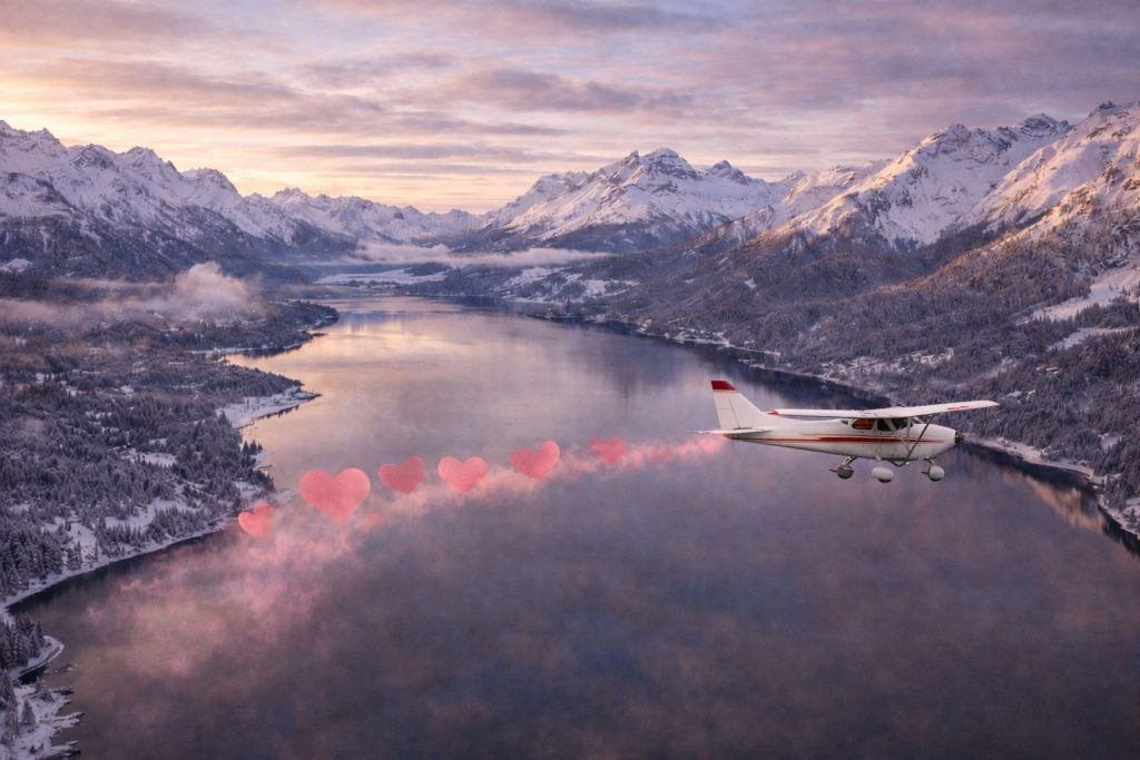 Baptême de l'air pour la saint valentin