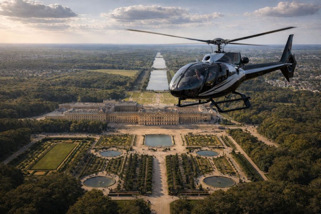 survol du château de Versaille - Voie royale