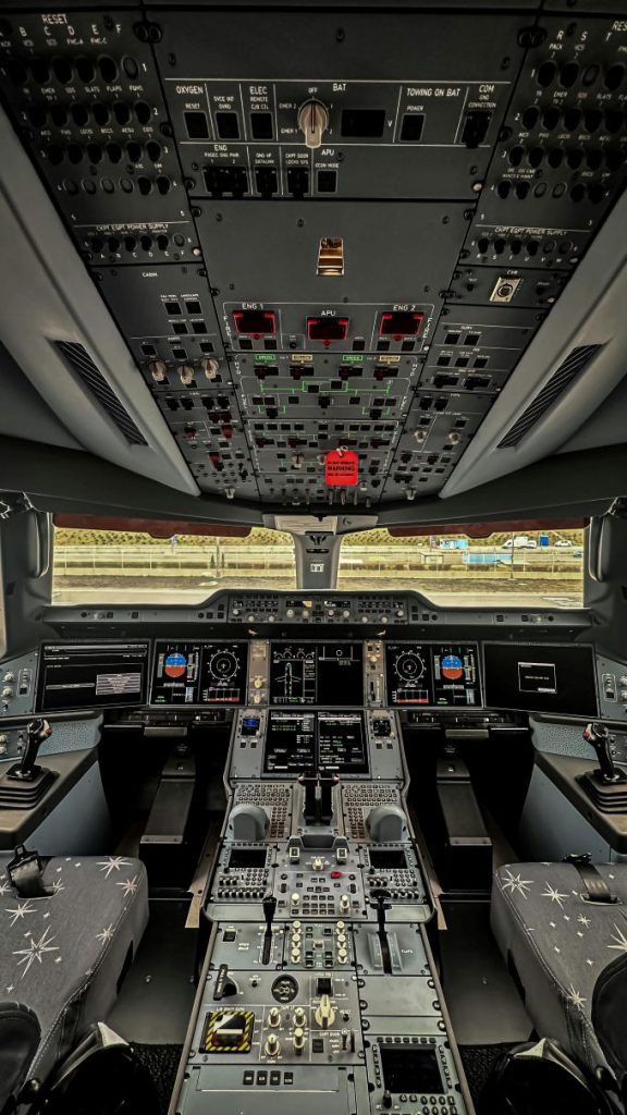 Cockpit d'un avion de ligne